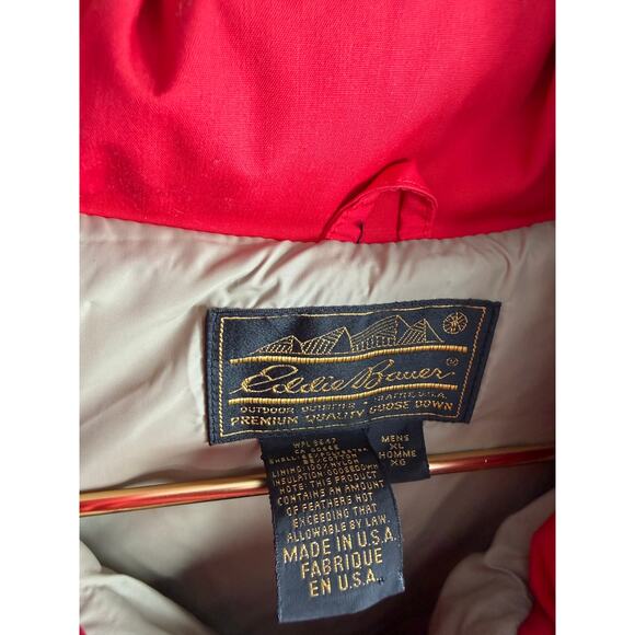 Vintage Eddie Bauer Goose Down Vest – Men’s XL – Made in USA – Red Puffer - Picture 3 of 6